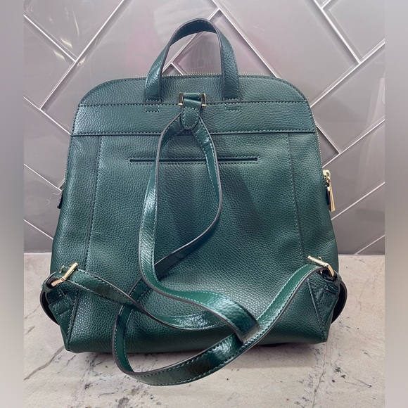 Michael Kors forest green leather backpack. - Picture 2 of 3